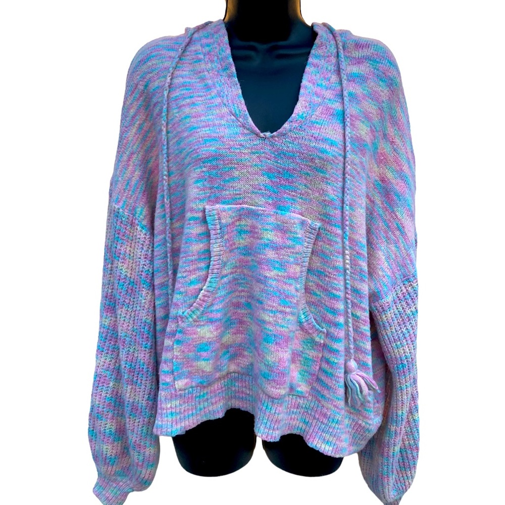 Crocheted Hoodie in Pastel Colors